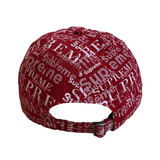 SUPREME LOGO PATTERN 6-PANEL DARK RED 