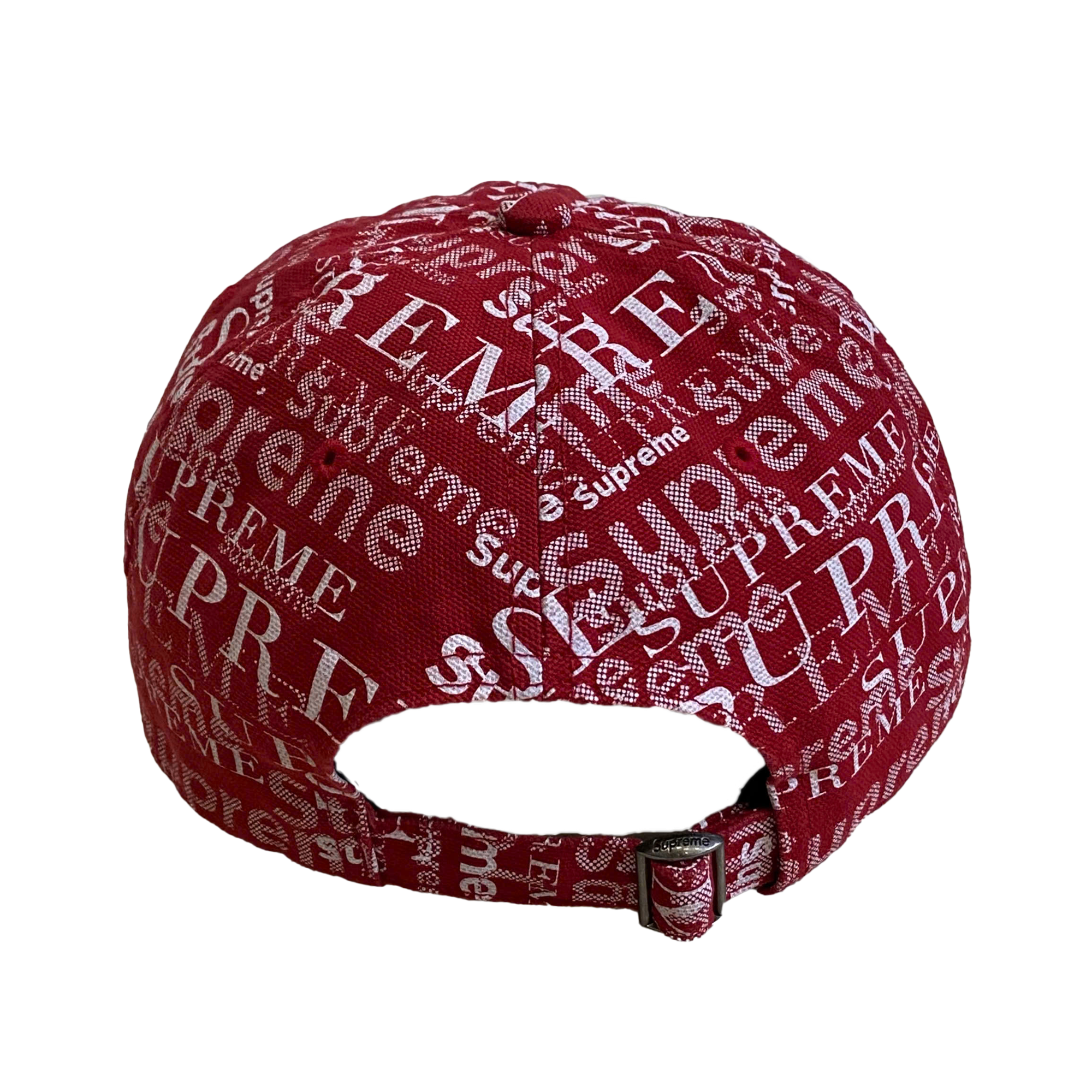  SUPREME LOGO PATTERN 6-PANEL DARK RED 