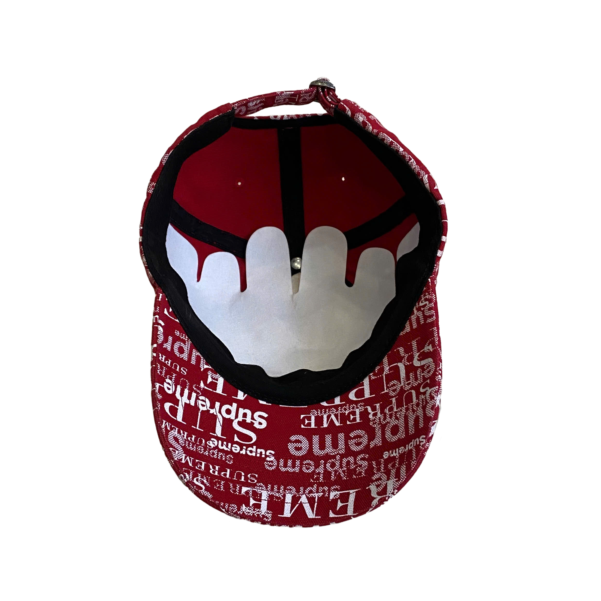  SUPREME LOGO PATTERN 6-PANEL DARK RED 