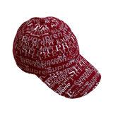  SUPREME LOGO PATTERN 6-PANEL DARK RED 