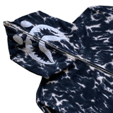  BAPE NAVY & WHITE TIE-DYE SHARK ZIP HOODIE 
