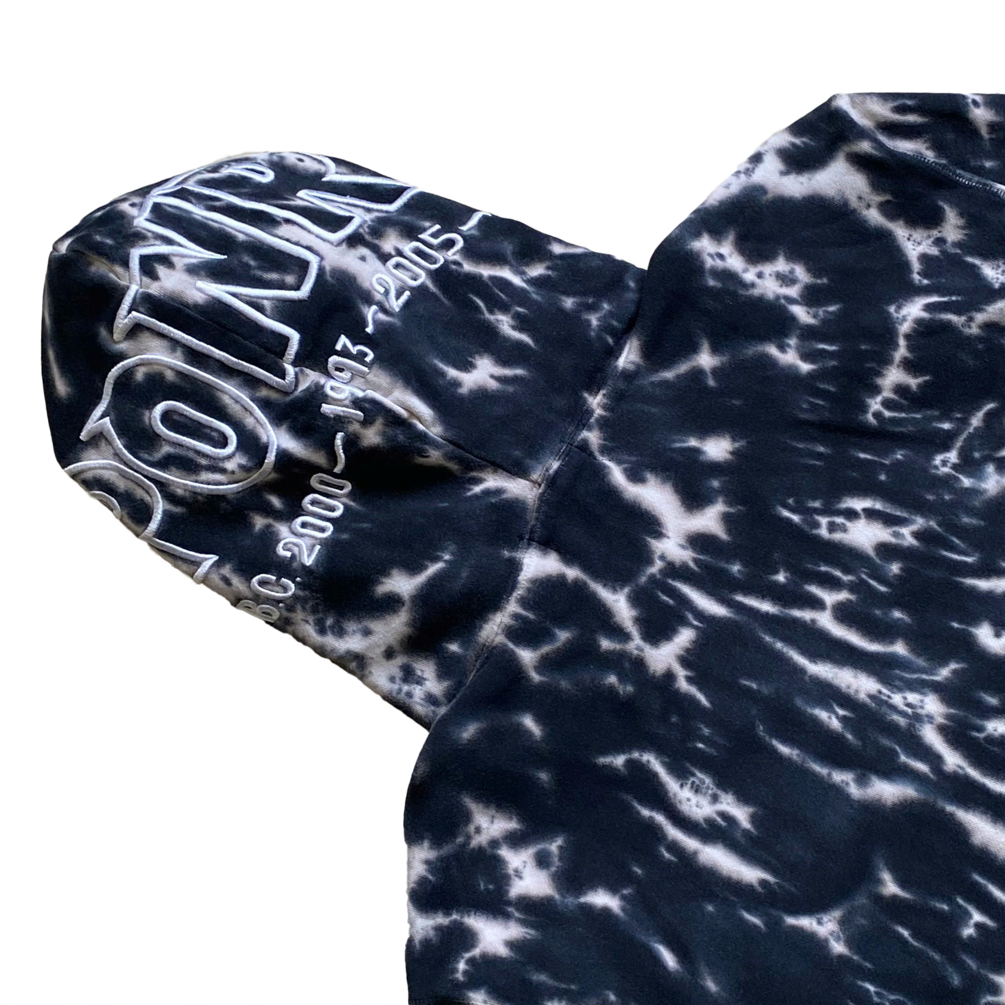  BAPE NAVY & WHITE TIE-DYE SHARK ZIP HOODIE 