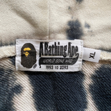  BAPE NAVY & WHITE TIE-DYE SHARK ZIP HOODIE 