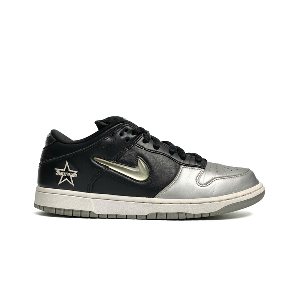  GIÀY SUPREME × NIKE DUNK LOW METALLIC SILVER/BLACK CK3480-001 