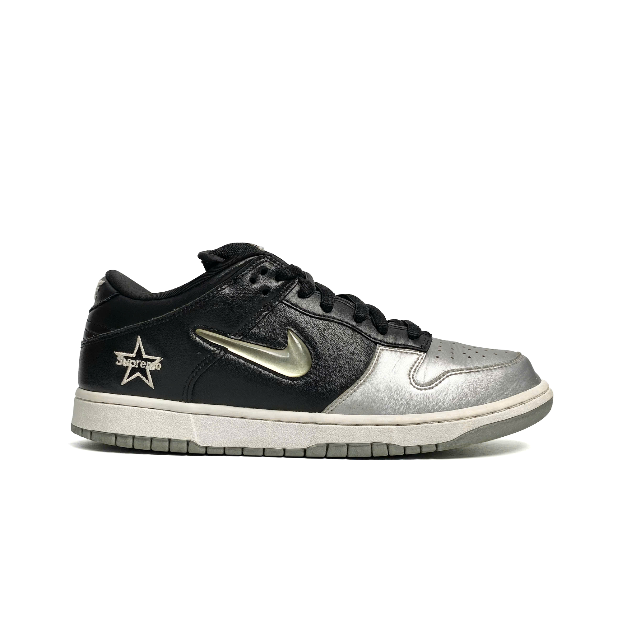  GIÀY SUPREME × NIKE DUNK LOW METALLIC SILVER/BLACK CK3480-001 