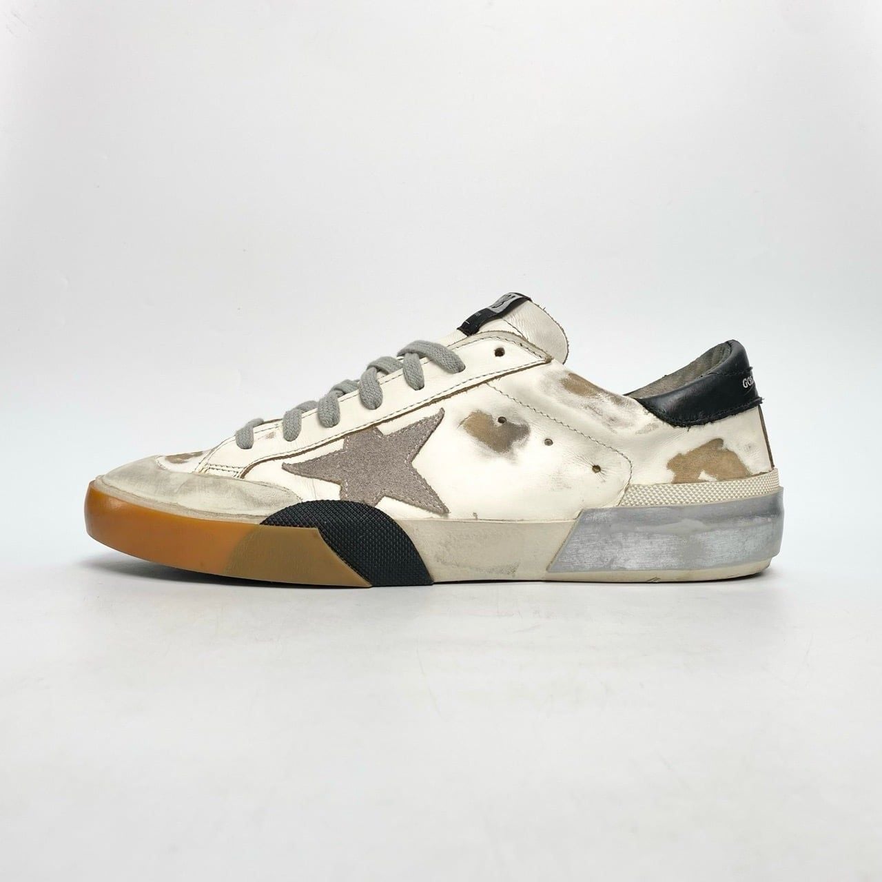  GOLDEN GOOSE WHITE PATCHWORK SUPERSTAR 