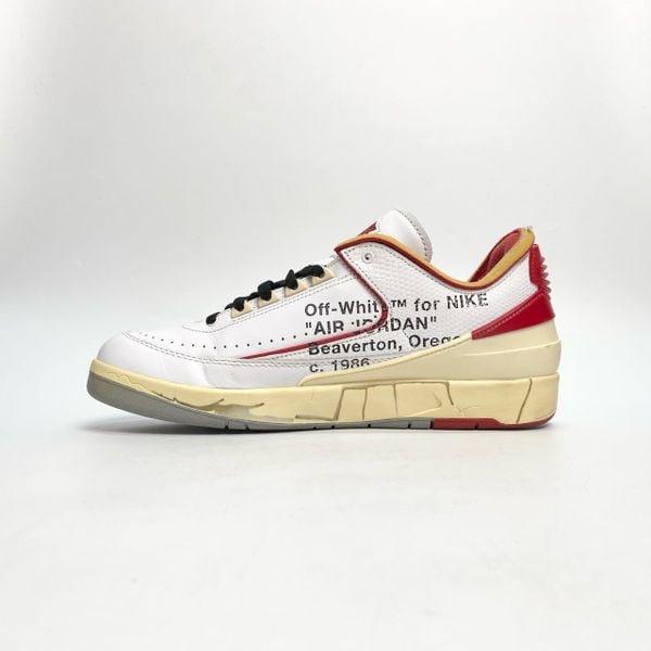  NIKE OFF-WHITE X AIR JORDAN 2 RETRO LOW SP WHITE VARSITY RED DJ4375-106 