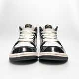  NIKE AIR JORDAN 1 MID PATENT BLACK GOLD 852542-007 