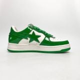  A BATHING APE BAPE STA PATENT LEATHER GREEN WHITE 