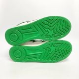  A BATHING APE BAPE STA PATENT LEATHER GREEN WHITE 
