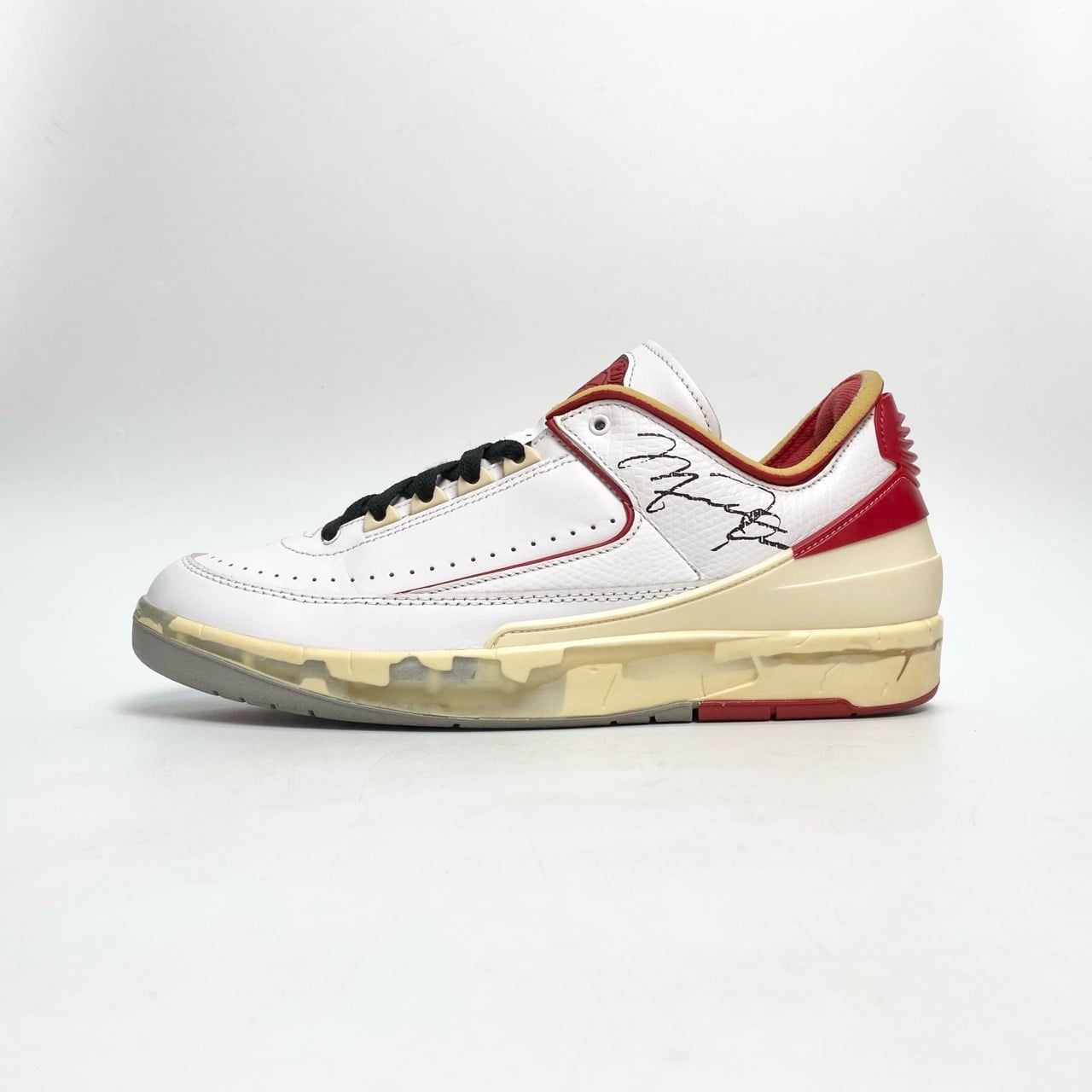  NIKE OFF-WHITE X AIR JORDAN 2 RETRO LOW SP WHITE VARSITY RED DJ4375-106 
