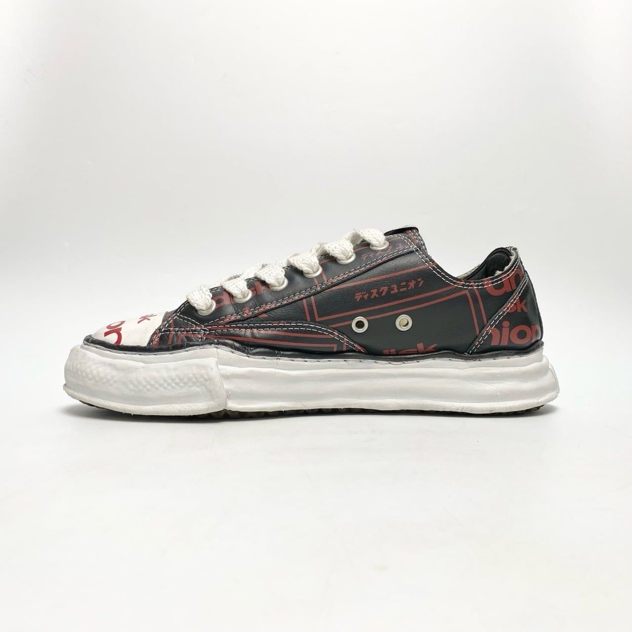  MAISON MIHARA YASUHIRO ORIGINAL SOLE DISKUNION LEATHER LOW-TOP A04FW714 