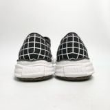  MAISON MIHARA YASUHIRO BAKER OG SOLE CANVAS CHECK LOW-TOP BLACK 