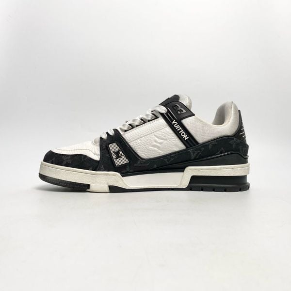 GIÀY LOUIS VUITTON LV TRAINER SNEAKER BLACK WHITE 1AAV8H 