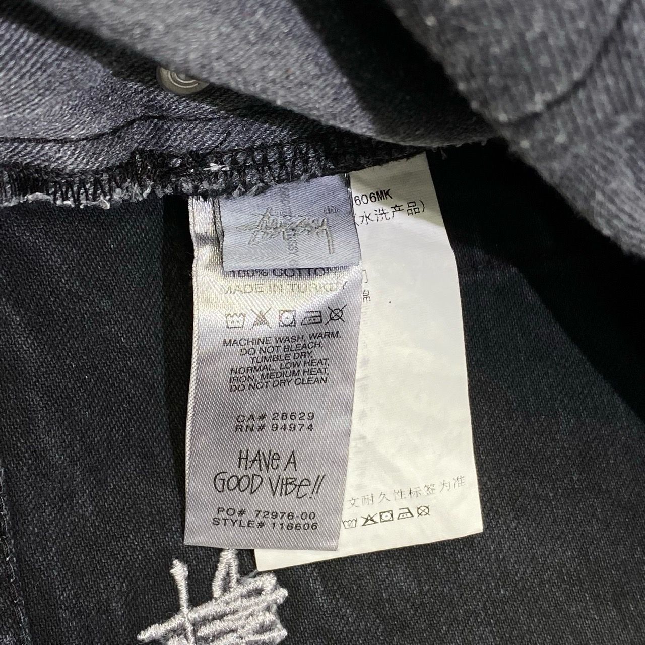  STUSSY DOUBLE DYE BIG 'OL JEANS BLACK 