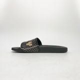  GUCCI BLACK SUPREME CANVAS SLIDES 