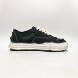  MAISON MIHARA YASUHIRO BAKER BROKEN LEATHER CANVAS LOW BLACK A08FW727 