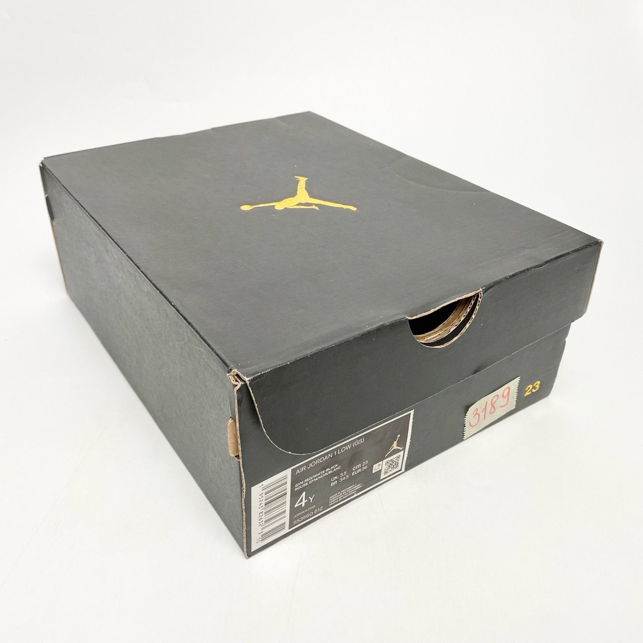  NIKE AIR JORDAN 1 LOW BRED TOE (GS) 553560-612 