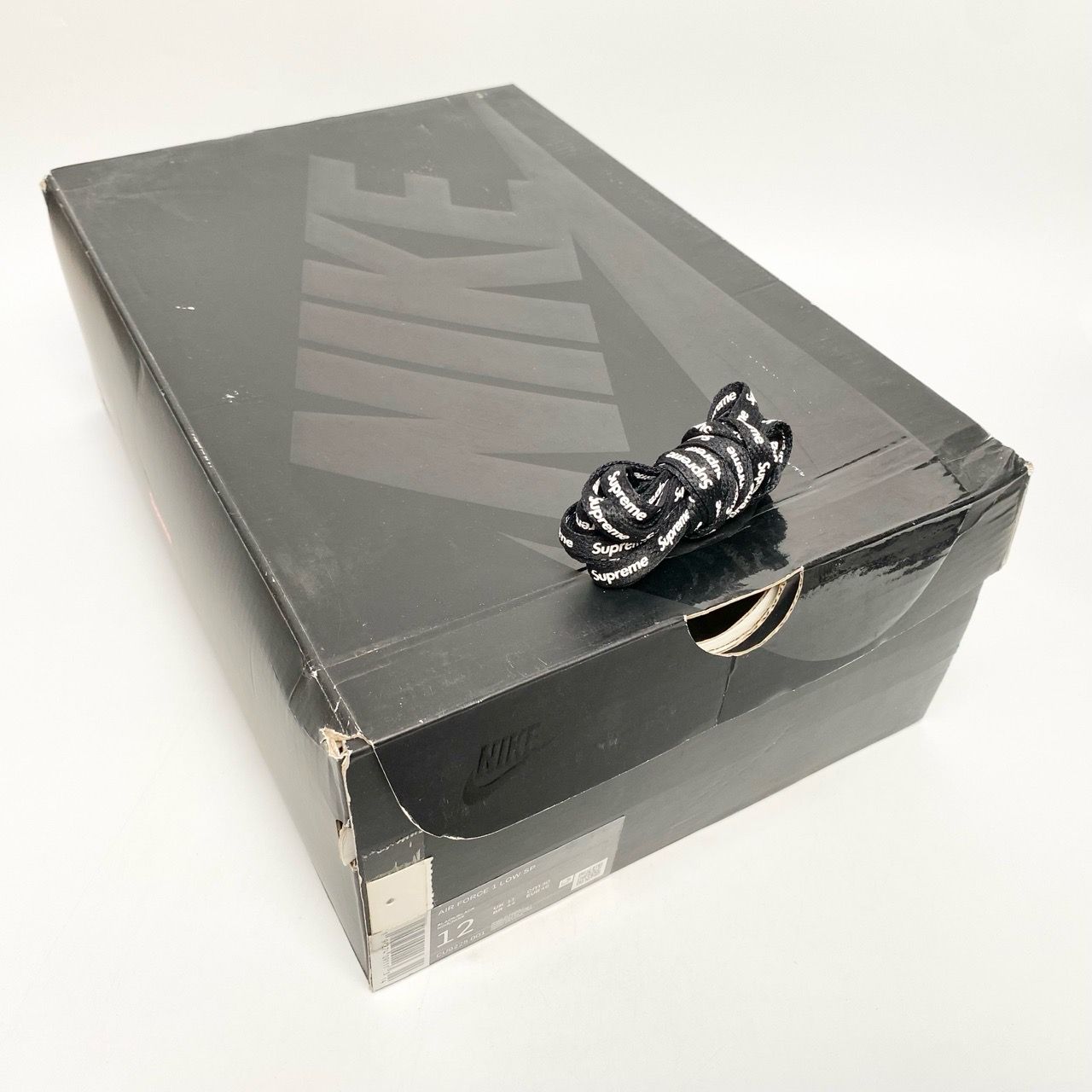  NIKE SUPREME X AIR FORCE 1 LOW BOX LOGO BLACK CU9225-001 