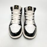  NIKE AIR JORDAN 1 MID PATENT BLACK GOLD 852542-007 