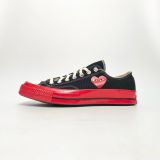  CONVERSE COMME DES GARÇONS PLAY X CHUCK 70 LOW BLACK RED A01795C 