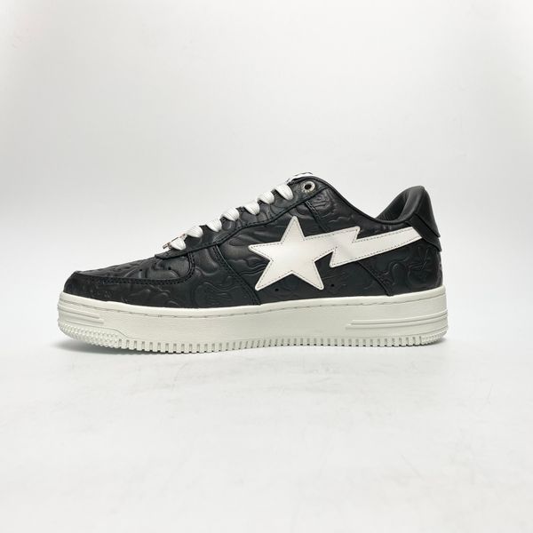  A BATHING APE BAPE LOW BLACK WHITE OZX SH M191052 L 