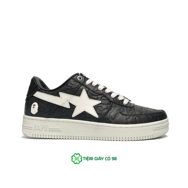  A BATHING APE BAPE LOW BLACK WHITE OZX SH M191052 L 