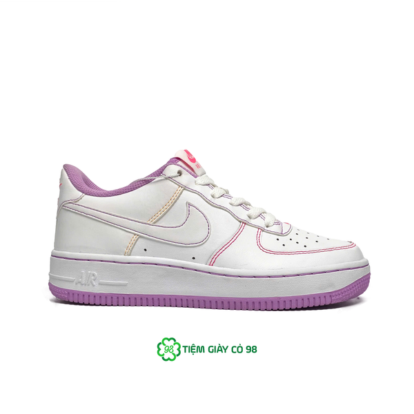  NIKE AIR FORCE 1 ’07 LOW GS CONTRAST STITCH FUCHSIA GLOW CW1575-110 