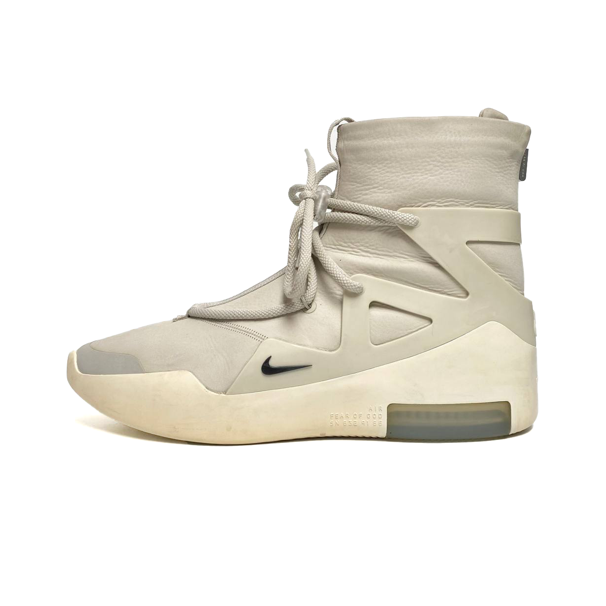  NIKE AIR FEAR OF GOD 1 HIGH LIGHT BONE WHITE FOG BOOT AR4237-002 
