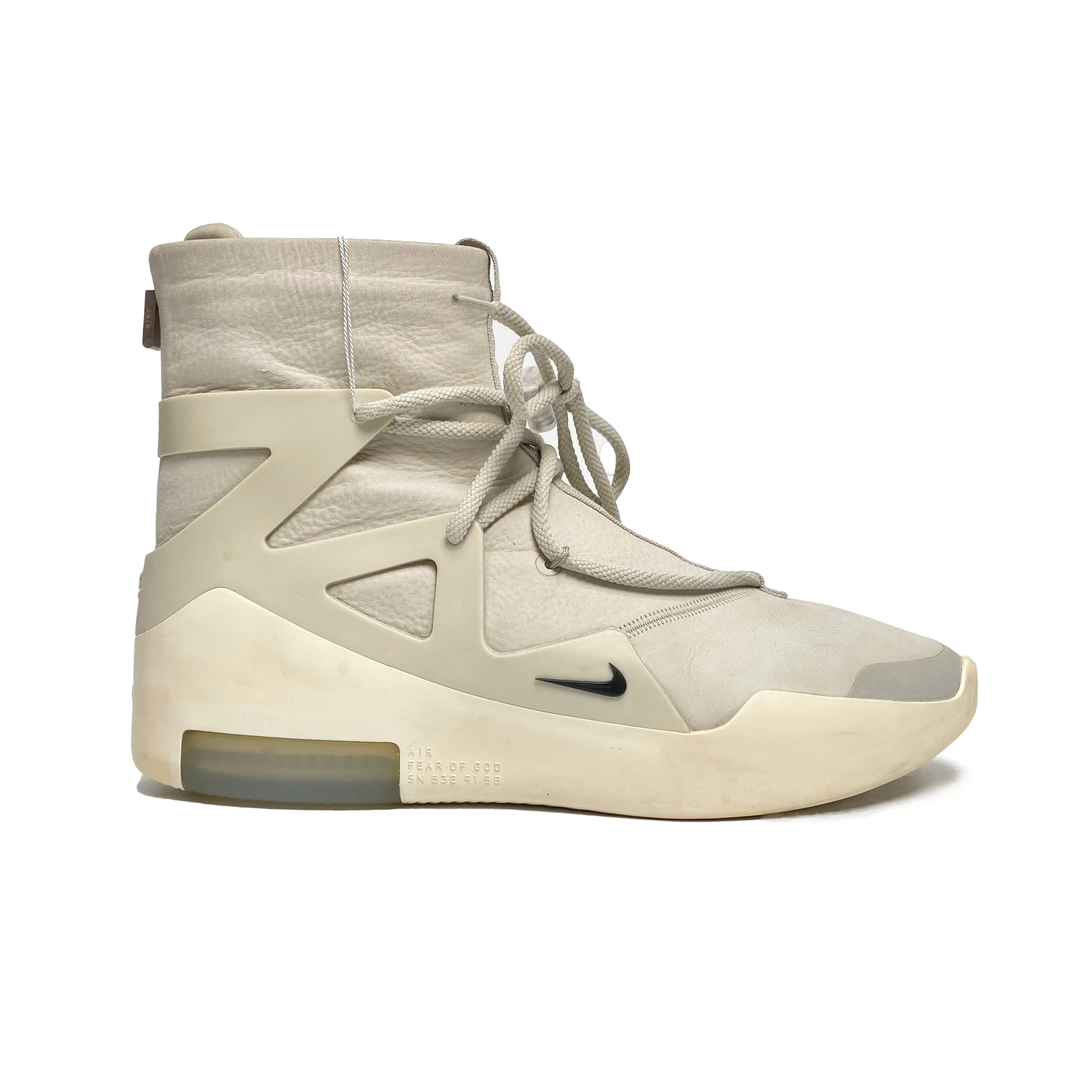  NIKE AIR FEAR OF GOD 1 HIGH LIGHT BONE WHITE FOG BOOT AR4237-002 