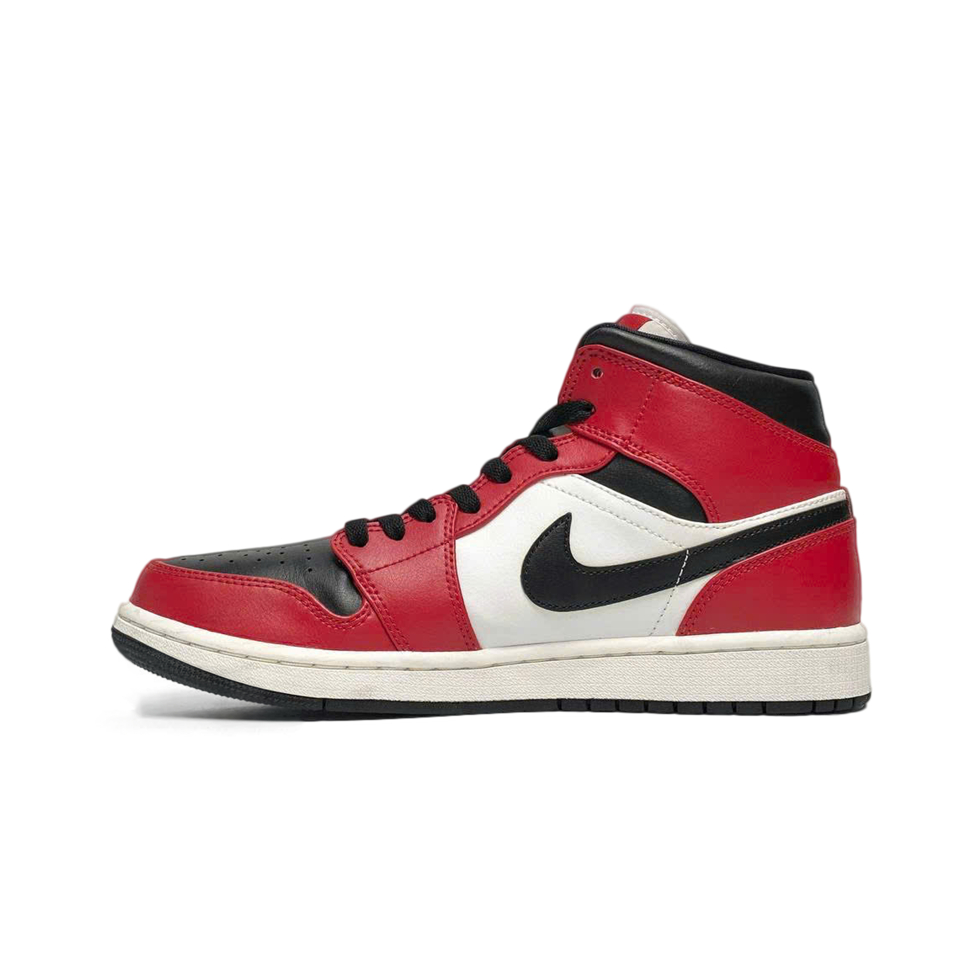  NIKE AIR JORDAN 1 MID CHICAGO BLACK TOE 554724-069 