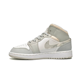  NIKE AIR JORDAN 1 MID SE GS SWOOSH LOGO GREY CAMO DD3235-100 
