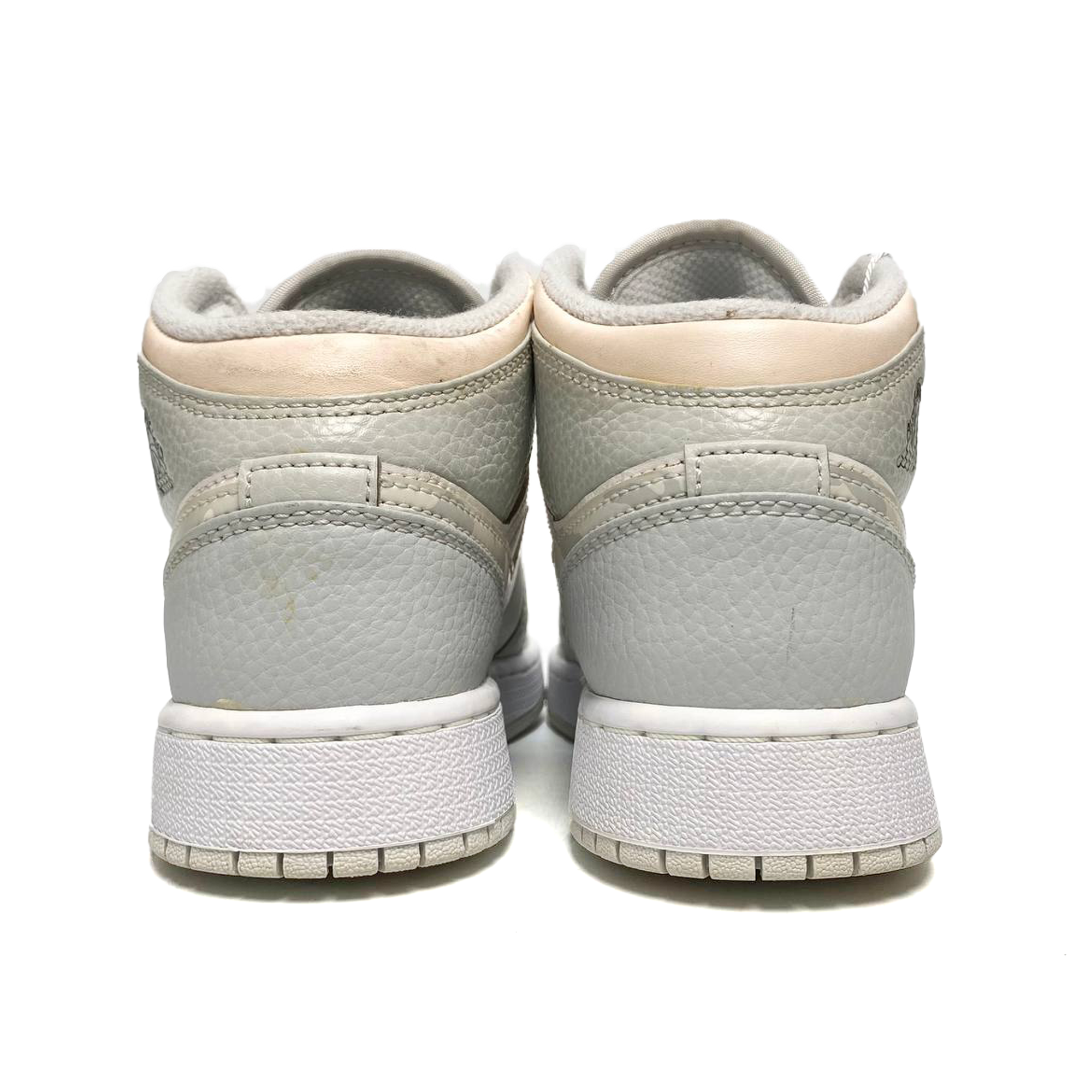  NIKE AIR JORDAN 1 MID SE GS SWOOSH LOGO GREY CAMO DD3235-100 