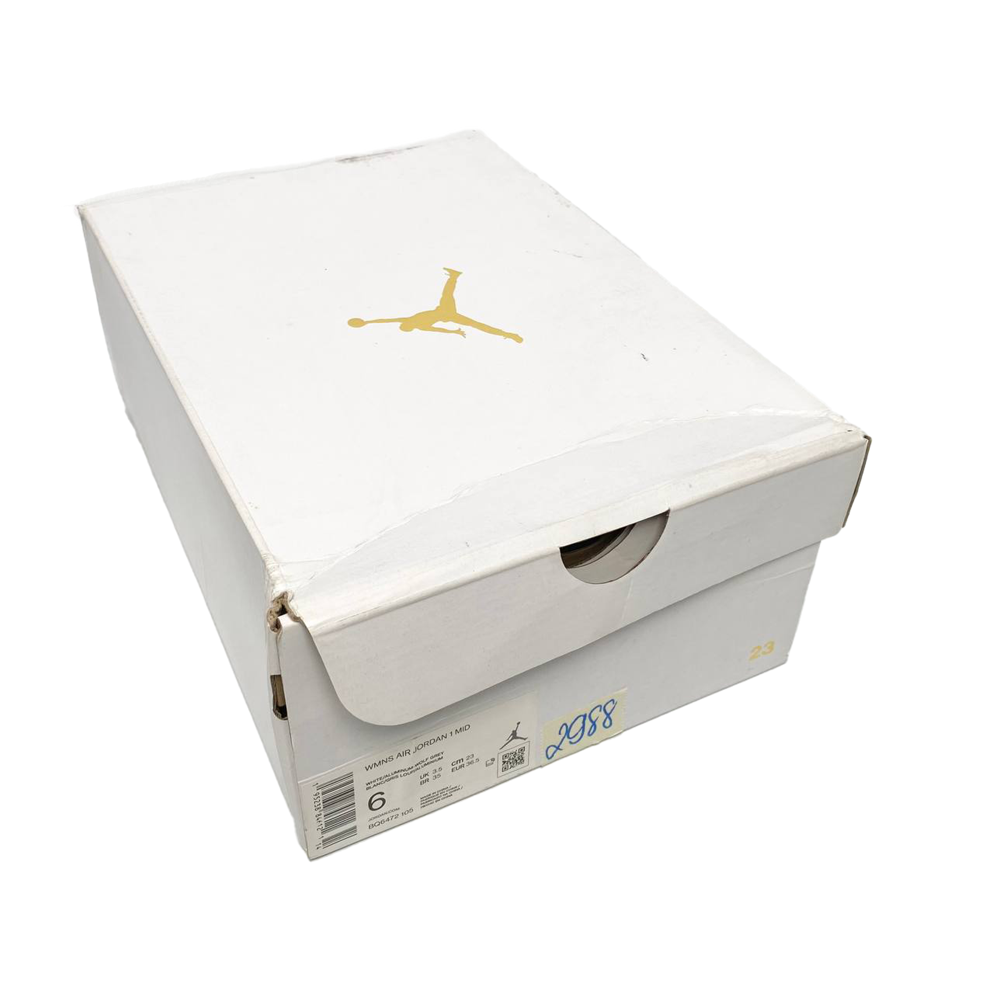  NIKE WMNS AIR JORDAN 1 MID GREY BLUE BQ6472-105 