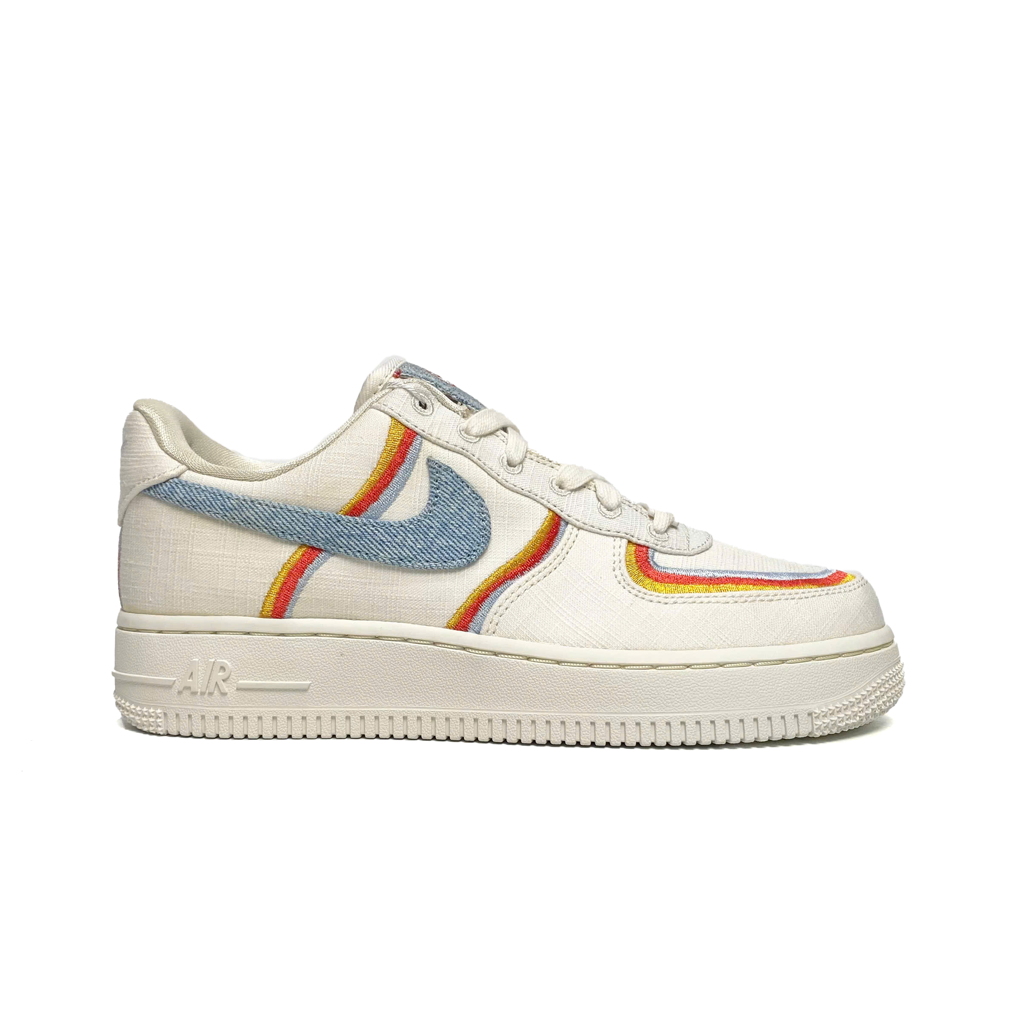  NIKE AIR FORCE 1 LOW SAIL DENIM SWOOSH CREAM DJ4655-133 