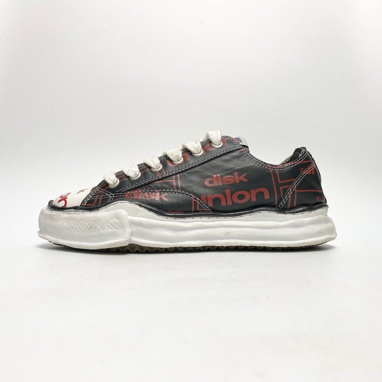  MAISON MIHARA YASUHIRO ORIGINAL SOLE DISKUNION LEATHER LOW-TOP A04FW714 