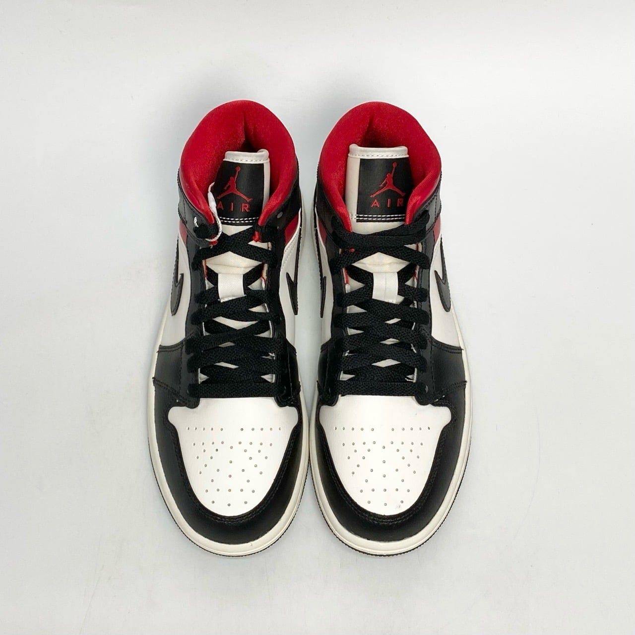  NIKE AIR JORDAN 1 MID BLACK SAIL GYM RED BQ6472-061 