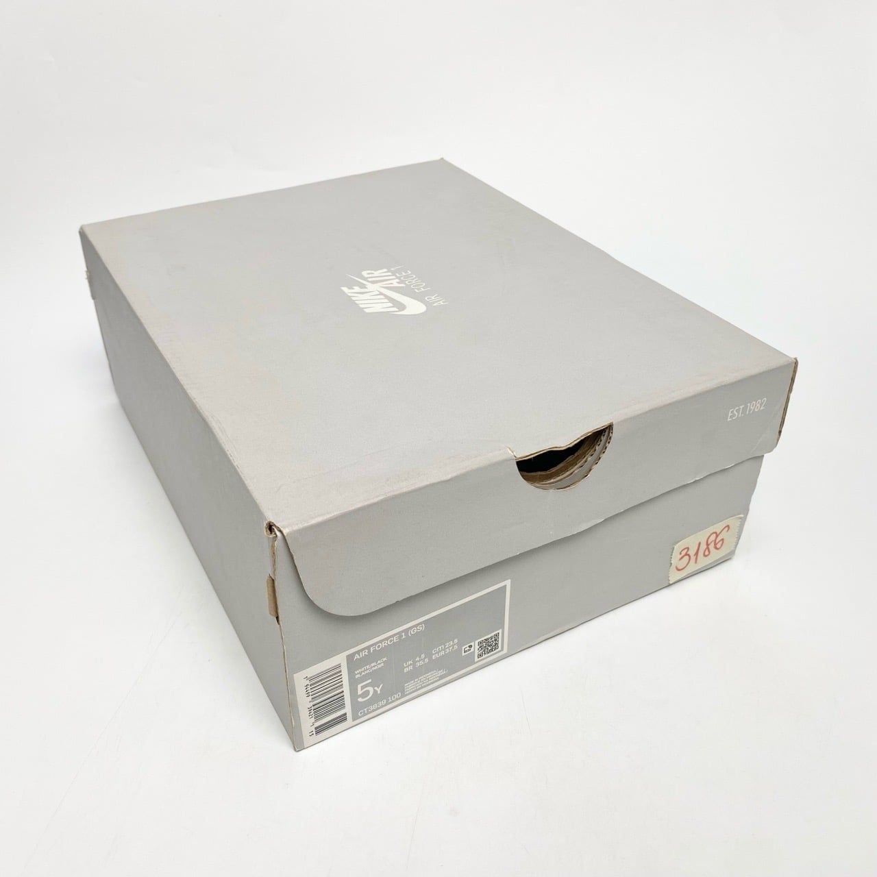  NIKE AIR FORCE 1 WHITE BLACK (GS) - CT3839-100 