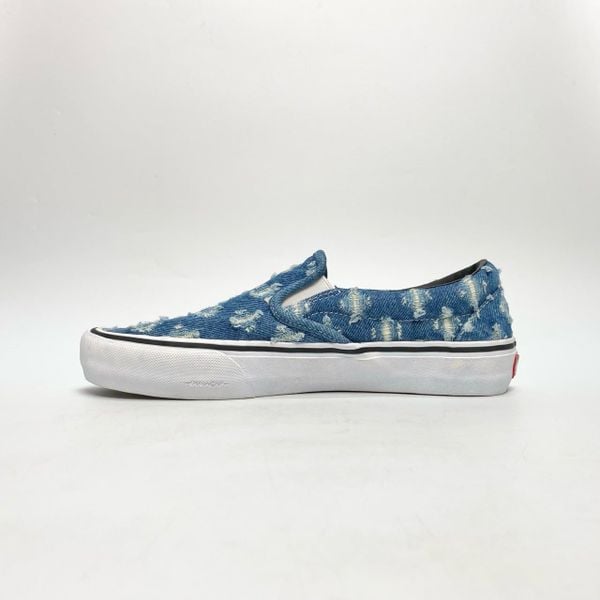  VANS SUPREME X SLIP-ON BLUE HOLE PUNCH DENIM VN0A38DD2DD 