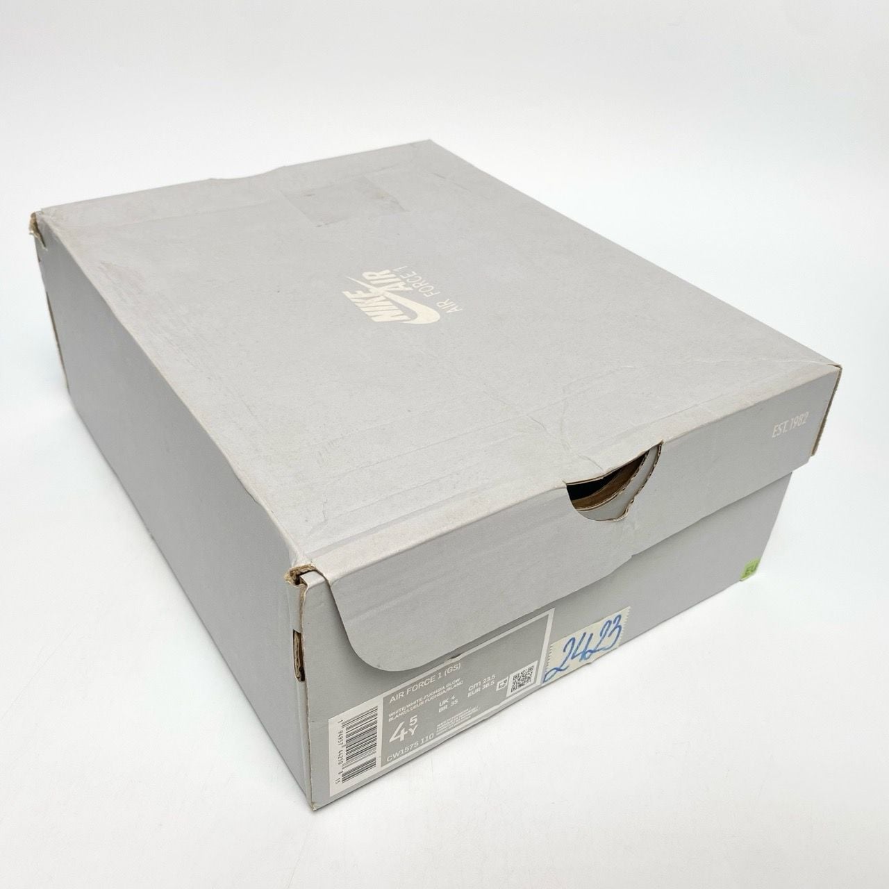  NIKE AIR FORCE 1 ’07 LOW GS CONTRAST STITCH FUCHSIA GLOW CW1575-110 