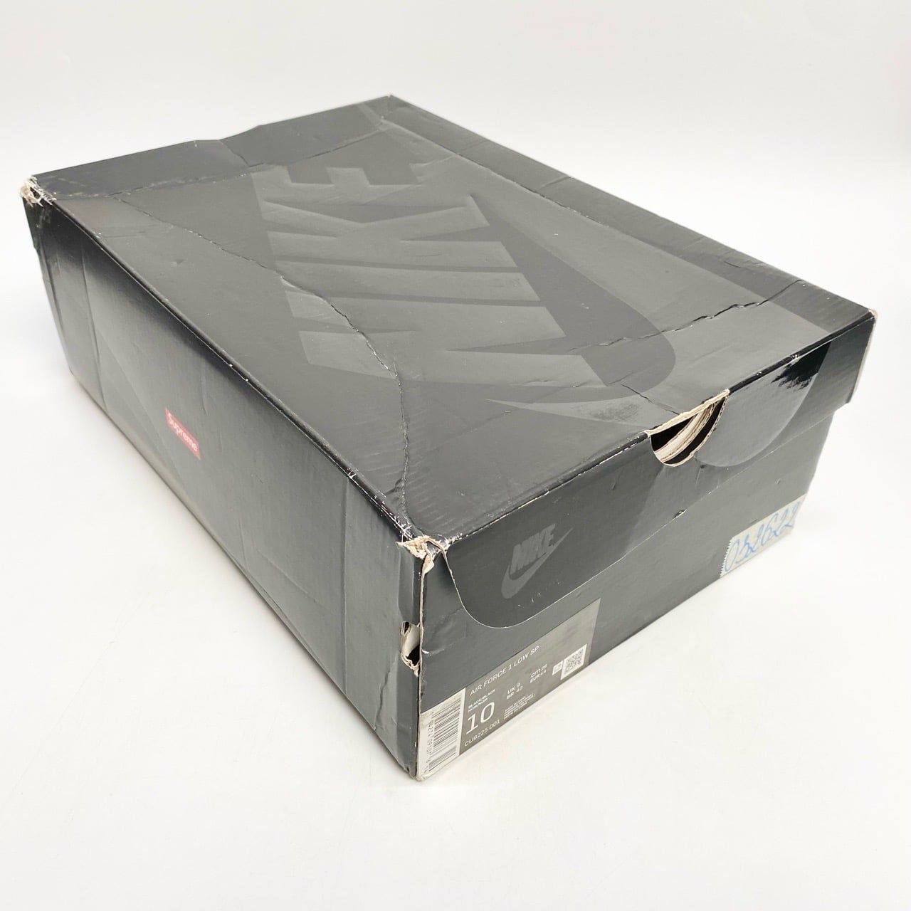  NIKE SUPREME X AIR FORCE 1 LOW BOX LOGO BLACK CU9225-001 
