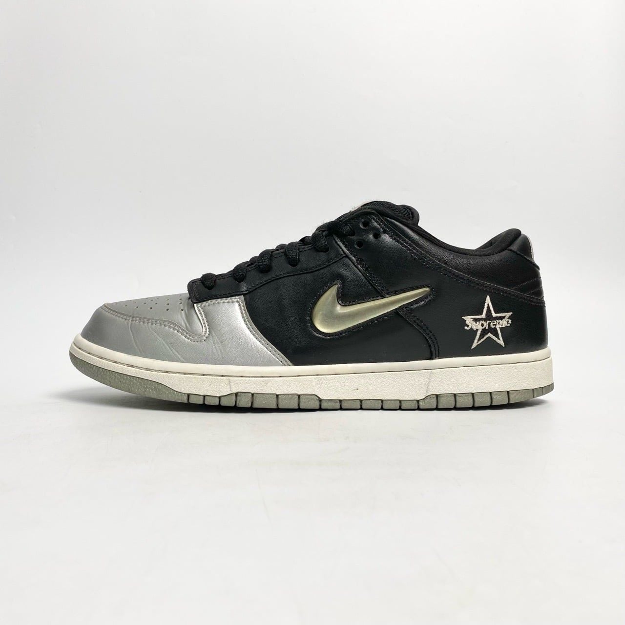  GIÀY SUPREME × NIKE DUNK LOW METALLIC SILVER/BLACK CK3480-001 