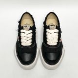  MAISON MIHARA YASUHIRO BAKER BROKEN LEATHER CANVAS LOW BLACK A08FW727 