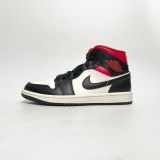  NIKE AIR JORDAN 1 MID BLACK SAIL GYM RED BQ6472-061 