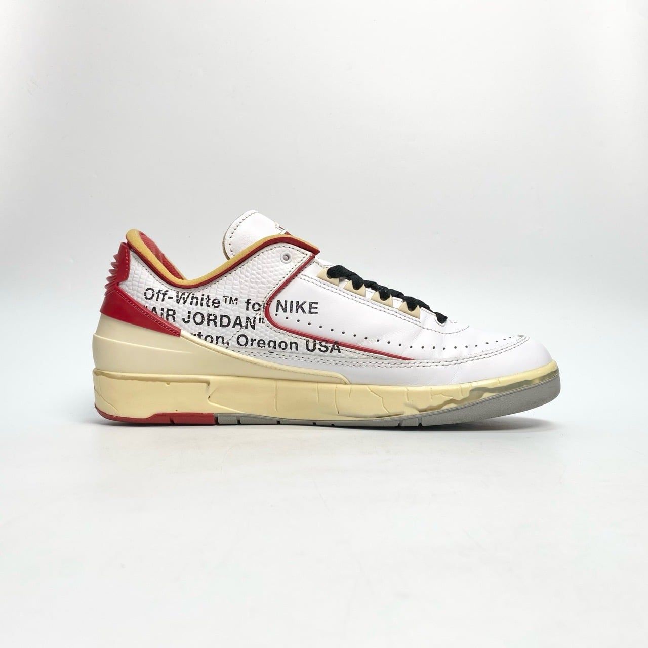  NIKE OFF-WHITE X AIR JORDAN 2 RETRO LOW SP WHITE VARSITY RED DJ4375-106 