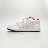  NIKE AIR JORDAN 1 LOW WHITE GYM RED BLACK 553560-164 