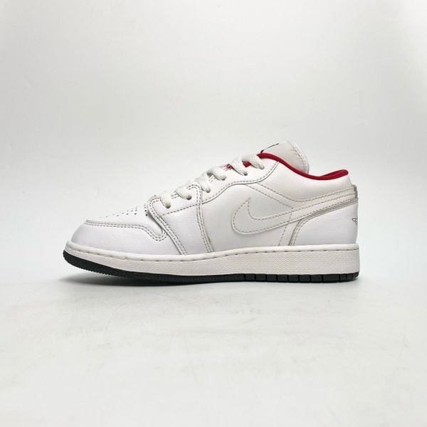  NIKE AIR JORDAN 1 LOW WHITE GYM RED BLACK 553560-164 