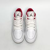  NIKE AIR JORDAN 1 LOW WHITE GYM RED BLACK 553560-164 
