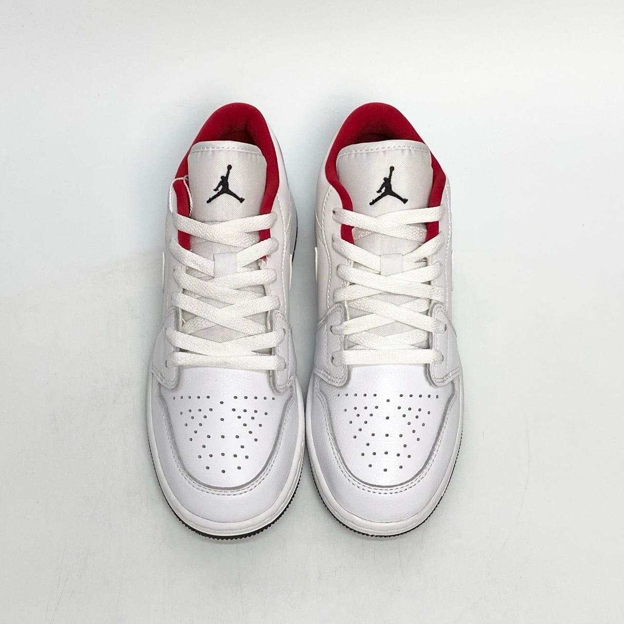  NIKE AIR JORDAN 1 LOW WHITE GYM RED BLACK 553560-164 
