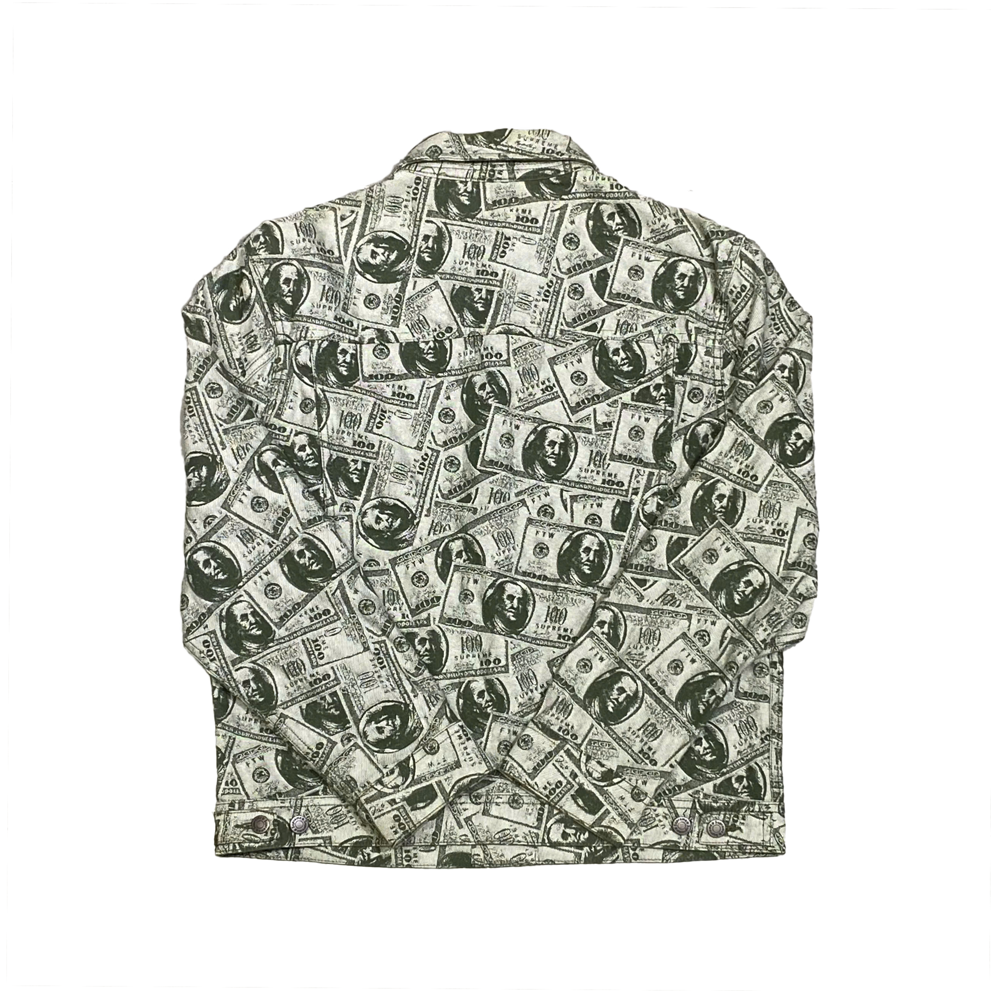 SUPREME 100 DOLLAR BILL TRUCKER JACKET GREEN – Tiệm Giày Cỏ 98